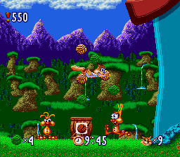 Bubsy in Claws Encounters of the Furred Kind (USA) In game screenshot